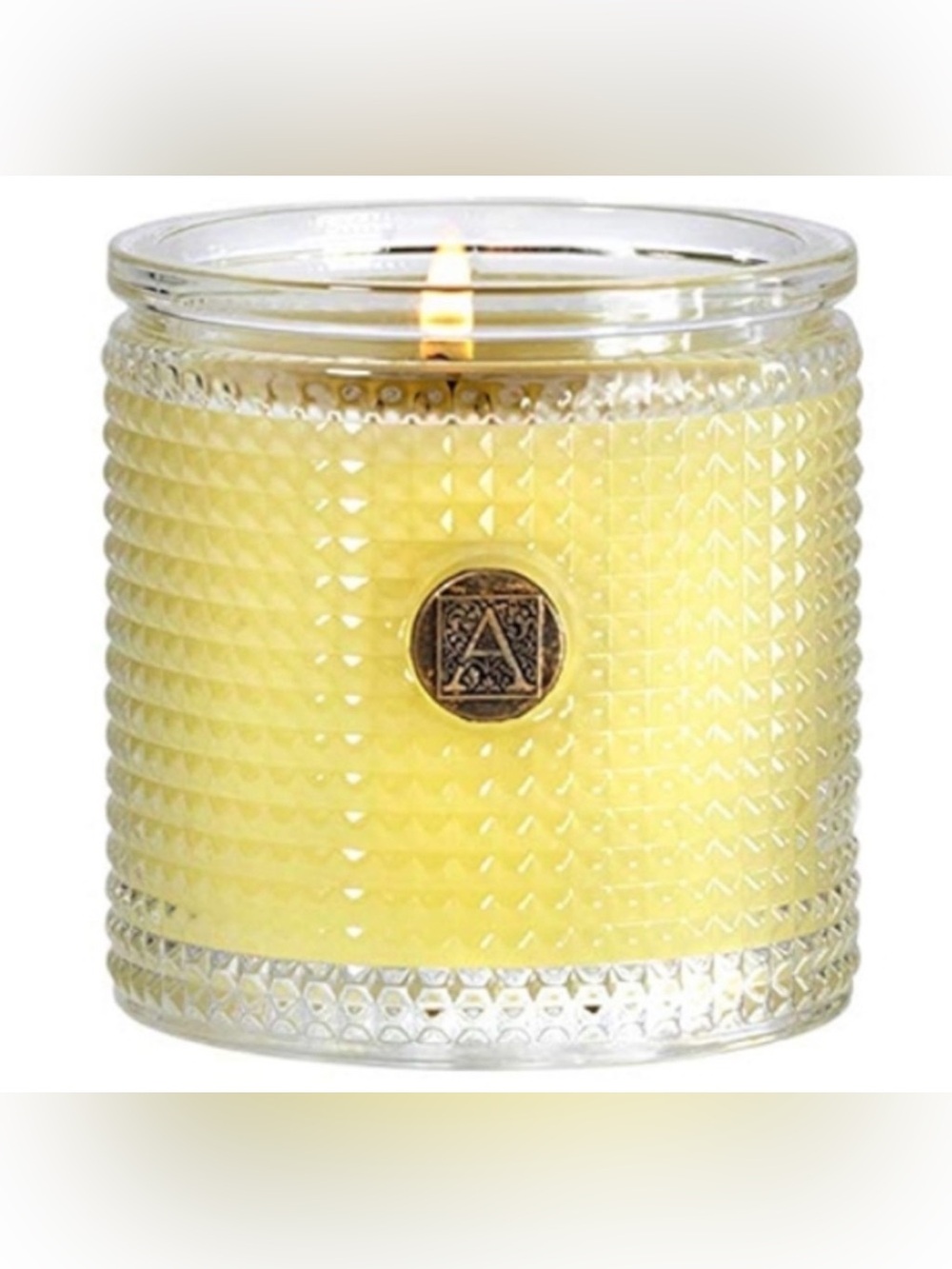 Aromatique Orange & Evergreen Candle with Textured Glass NEW